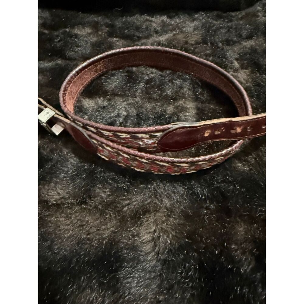 Nocona 36 Western Brown Leather Belt With Horsehair Belts Handtooled